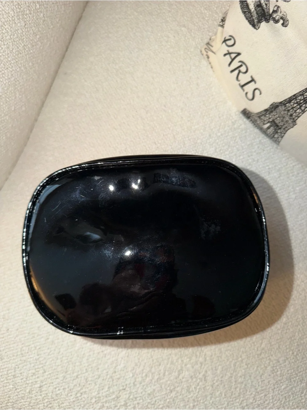 Tory Burch Black Patent Logo Pouch